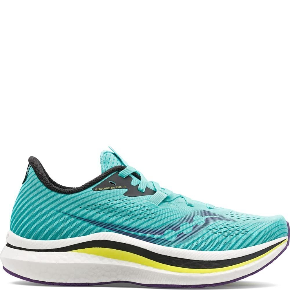 SAUCONY WOMEN'S ENDORPHIN PRO 2 RUNNING SHOE, COOL MINT/ACID, 9